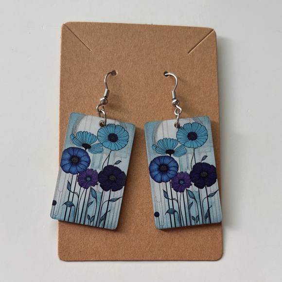 Fashion Jewelry Jewelry - Fashion Jewelry Blue Floral Earrings